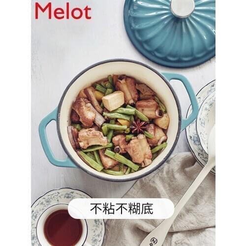 Enamel Pot Cast Iron Pot Stew Pot Soup Pot Multi-Function Pot Casserole Household Enamel Pan Soup Pot Non-Stick Pot