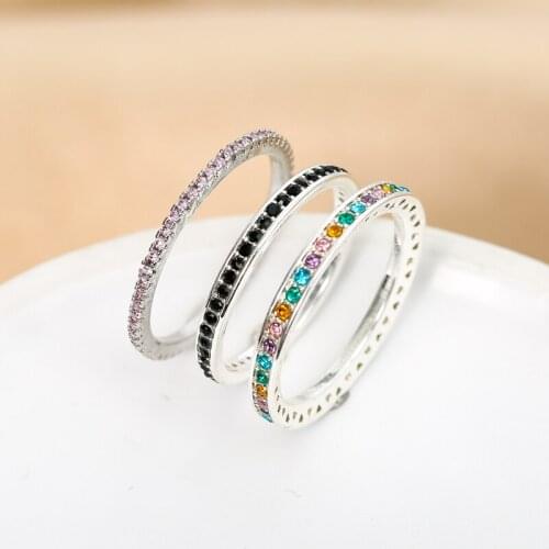 New female hot selling jewelry simple round set zircon small exquisite women ring