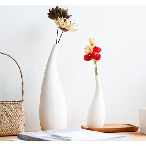Brief modern art ceramic vase personality bending white living room decorative vase