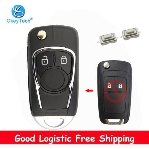 OkeyTech Car Key Shell for Opel Modified Switch Key Uncut Blank HU100 Blade for Chevrolet Cruze Buick Replacement 2/3/4/5 Button