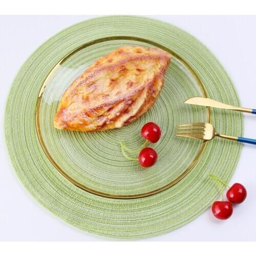 Nordic round table mat Anti Slip Drink Coasters Insulated Solid Placemats Linen Non Slip Ramie Mat Kitchen tool for Home Decor