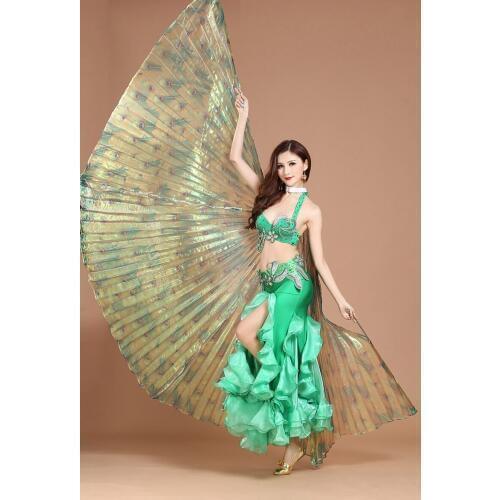 2017 New Oriental bellydance Accessory Nice dyed-color dancing Isis Wings for Women Sexy Stage Show dancing Props high quality