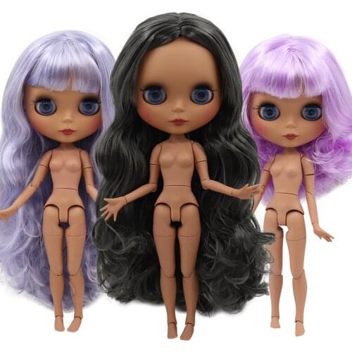 ICY DBS Blyth doll 1/6 bjd 30cm toy dark skin joint body matte face random eyes colors anime