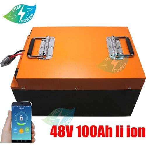 Lithium ion 48V 100AH battery pack li ion BMS for 5000w UPS scooter bike transportation club solar system + 10A charger