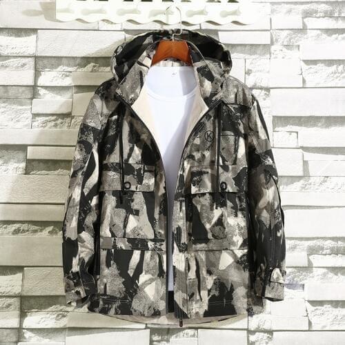Plus size 10xl 9xl 8xl Cotton Mens Jackets Camouflage Military Hooded Coats Casual Zipper Male Windbreaker Men Brand Clothing