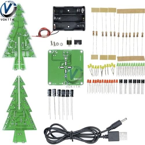 Flash Christmas Tree Three/Seven Color Parts Kit Diy Gift Tree Color Changing Christmas Tree 3D LED Flash Circuit Parts Fun Suit