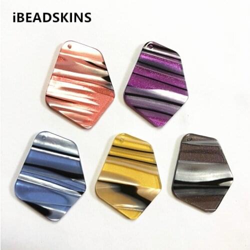 New arrival! 37x28mm 100pcs/lot acrylic stripe irregular-shape charms for earrings accessories earring/Jewelry DIY making