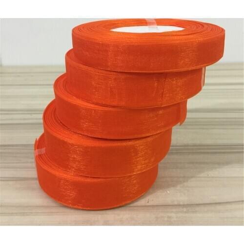Orange Chiffon Organza Ribbon Wedding Party Decoration Wrapping Christmas Gift New Year Decor DIY Material Hair Bow Fabric