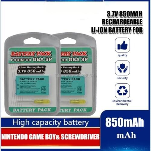 3.7v 850mAh Rechargeable Lithium-ion Battery + Tool Pack Kit for Nintendo Gameboy Advance GBA SP Replacement