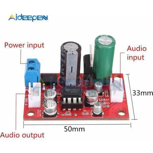 NE5532 Pre-Amplifier Board Audio OP AMP Moving Coil Microphone Magnetic Head Phono Amplifier Module DC 9V-24V AC 8V-16V