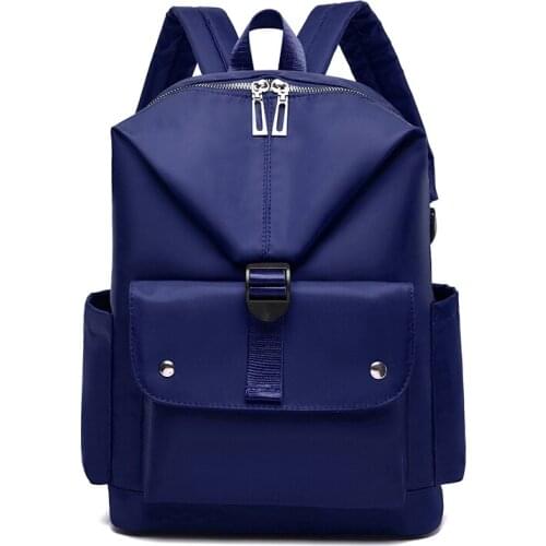 Casual Oxford Backpack Women Black Waterproof Nylon School Bags for Teenage Girls High Quality Fashion Travel Tote Packbag Black