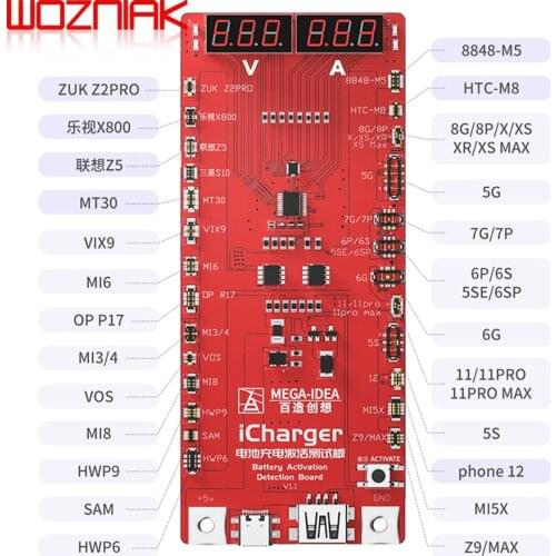 Qianli Icharger Battery Charging Activation Test BoardOne click activation for iphone Mobile phone battery IOS Android Mega Idea