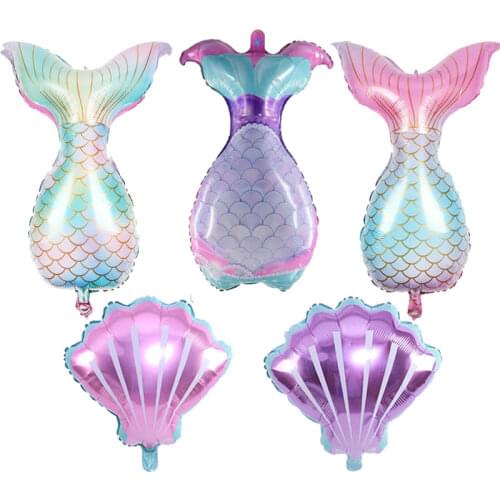 Mermaid Balloon Party Decor Mermaid Happy Birthday Ballon Baby Shower Under the Sea Mermaid Themed Party Foil Ballons Supplies