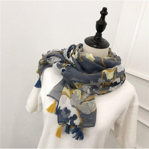 Scarves women 2020 Head scarf headwraps for women floral printed viscose muslim hijab bandana echarpe femme Wrap Bufanda Mujer