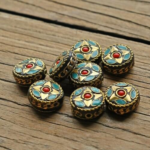 TZ-G04 Four Star Brass Crushed Rammel Avalokitesvara Nepal Beads Prayer Buddha Horn Tibetan Necklace Bracelets DIY Jewelry