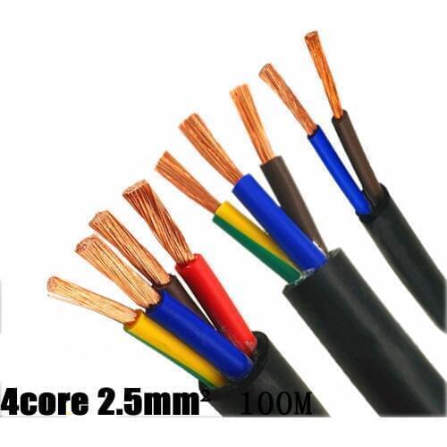 Outdoor pure copper core wire 4 core 2.5 square GB mechanical wear-resistant power Wire 100m waterproof anti-freeze power cord