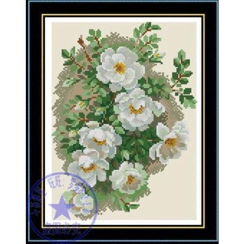 Top Quality Beautiful Hot Sell Counted Cross Stitch Kit Watercolour Jasmine White Flowers Flower riolis 1351