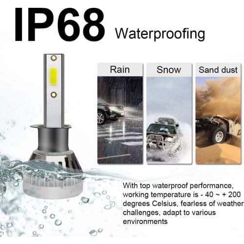 1PC Car headlight Mini Lamp H4 9006 9005 H1 H7 H11 Car LED Headlight Bulb Kit COB Bulb White High Power 6000K 90W 12000LM