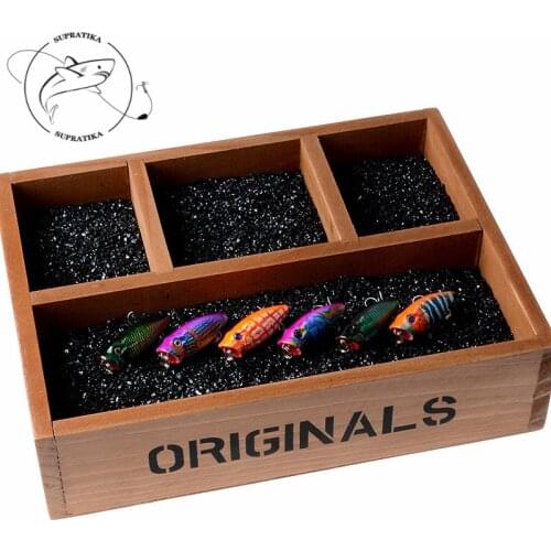 1Pcs 3.5cm/2.7g Popper Sea Fishing Lures Baits Wobblers Crankbaits 3D Painting Hard Artificial Pesca Isca For Fishing Gear