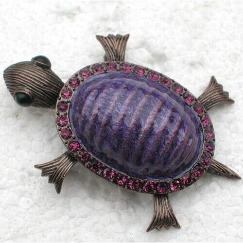 12pcs/lot Wholesale Fashion Brooch Rhinestone Enamel Turtles Pin brooches Mens Woman Accessories C101665