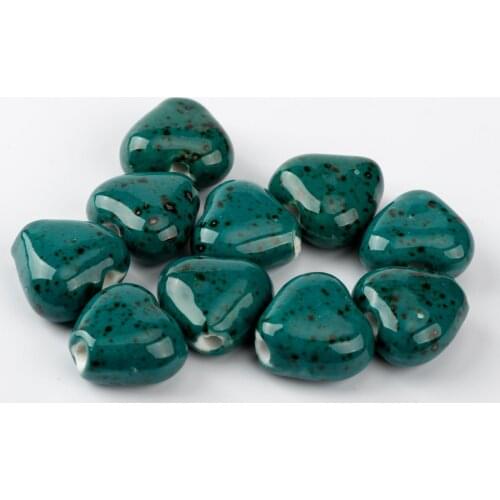 17# 20pcs Heart Shape DIY Ceramic beads round Beading Quality Ceramics beads #A108A