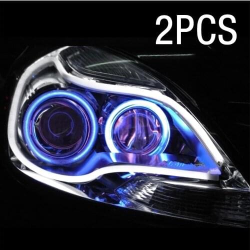 2pcs Ultrafine Car DRL LED Daytime Running Lights White Turn Signal Guide Strip for Headlight Assembly Accept Drop Shipping