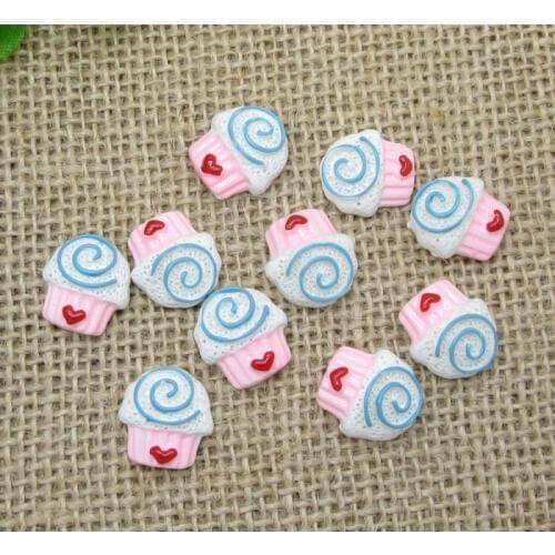 20Pcs Resin Ice Cream Decoration Crafts Flatback Cabochon Scrapbooking Fit Hair Clips Embellishments Beads Diy