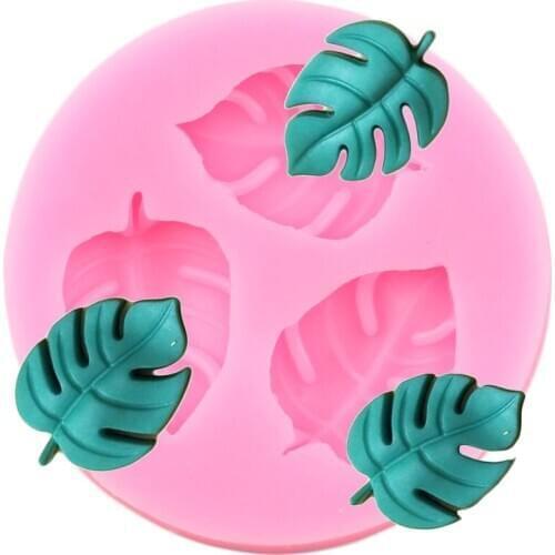 3-Hole Turtle Leaf Cupcake Topper Fondant Cake Decorating Tools Cake Border Silicone Mould DIY Party Candy Clay Chocolate Molds