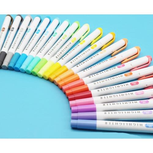 5pcs Cute Mildliner Pastel Highlighters Pen Set Highlighter Marker Dual Tip Surligneur Journal Supplies Milkliner Papelaria
