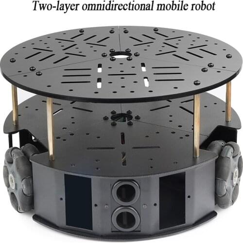 58mm omnidirectional wheel chassis intelligent car double layer omnidirectional mobile robot Omni wheel two kinds of speed measu