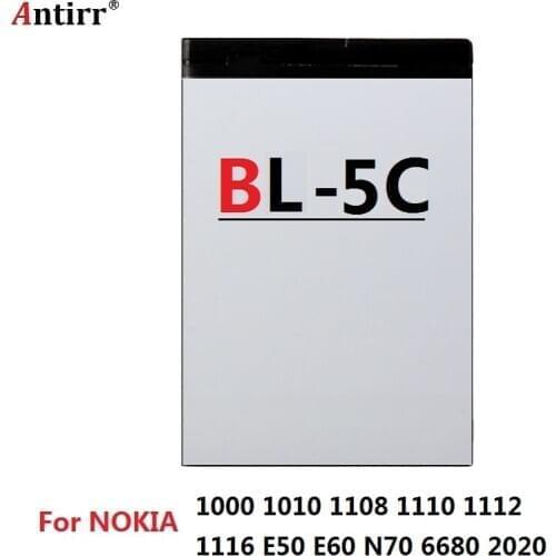 1020mah BL-5C BL 5C mobile Cell phone battery for nokia 6600 N70 N71 N72 N91 E60 replacement cellphone batteries