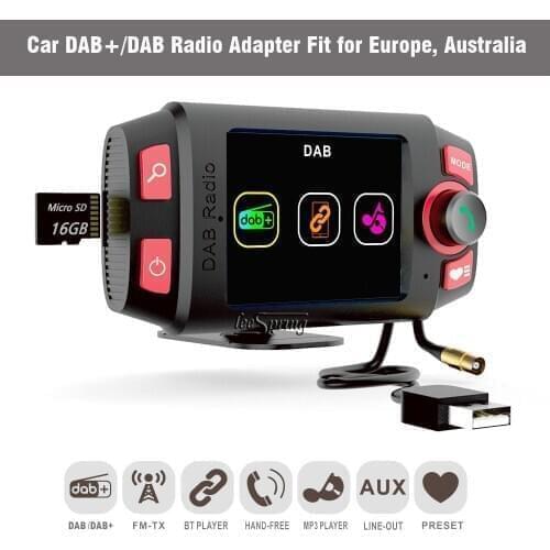2.4" colorful display Car DAB+/DAB Radio Adapter FM Transmitter,with Bluetooth hands-free and Music Playback car kit mp3 player