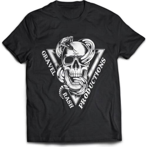 Biker T Shirt Gravel Snake Skull Logo Design Great Motorbike Shirt100% Cotton Straight O-Neck Short Sleeve Tee Shirt T-Shirts