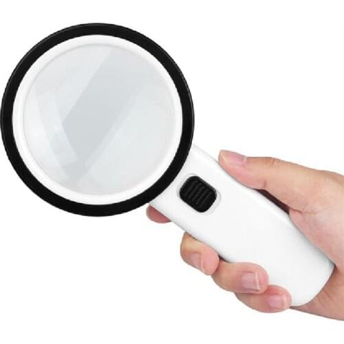 Bijia Large Double-layer Optical Glass Lens LED Currency Detector Reading Magnifying Glass Antique Appreciation Jewelry 2288-90