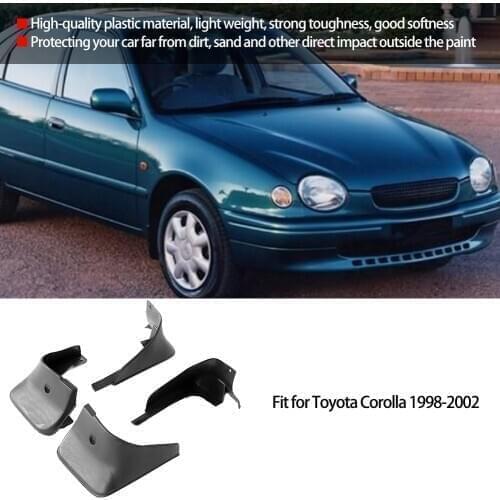 4pcs Front & Rear Exterior Parts Guards Mudguards Mud Flaps Fenders Fit For Toyota Corolla 98-02 Tire Sides Set Of Mud Guard