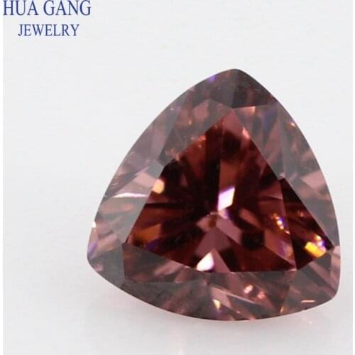5A Rhodolite Trillion Shape Cubic Zirconia Brilliant Cut Loose CZ Stone Synthetic Gems Beads For Jewelry 3x3-10x10mm