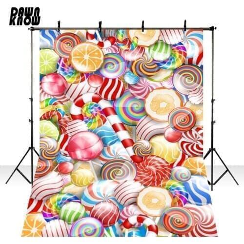 DAWNKNOW Candy Background Fotografia For Baby Colorful Lollipop Photography Backdrop For Photo Shoot Children Photocall G1087