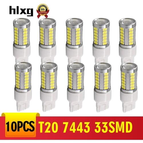 Hlxg 10PCS 7443 33-5630 SMD For RV Camper Turn Signal Stop Light Bulbs Stop Bulbs Turn Signals 6000K White DC 12V