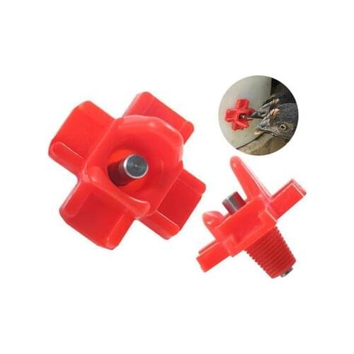 10pcs Poultry Chicken Nipple Drinker Drinking Fountain Red Spring Type with Horizontal Side Mount for Chicken Duck Quail