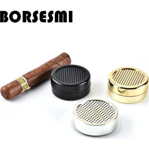100pcs/lot Plastic Cigar Humidor Round Portable Foam Filled tobacco humidifier pocket cigar case tool smoker accessories