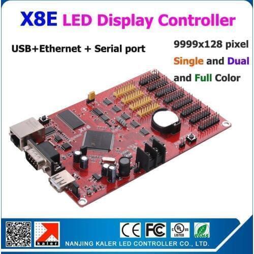 Kaler China manufacturer Kaler X8E led display controller card support 9999x128 pixel with usb+ serial + ethernet connector