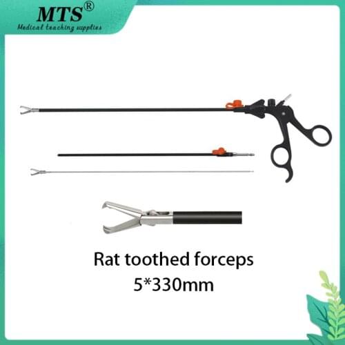 Laparoscopic Instruments Surgical Grasping Forceps Rat Tooth Forceps Grabbing Forceps 5*330mm