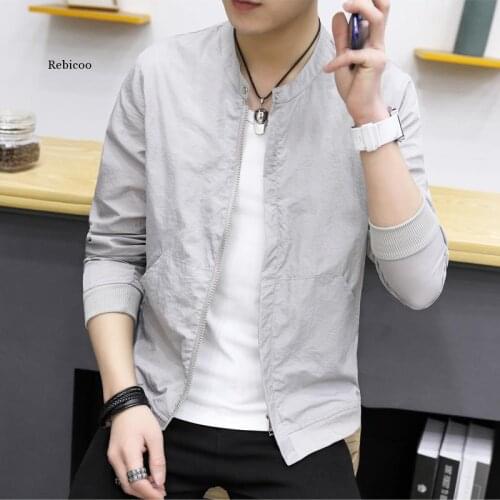 Summer Basic Jackets Lightweight Sun Protection Jacket for Men Quick Dry Windproof Water Resistant Skin Coat Anti UV Jacket