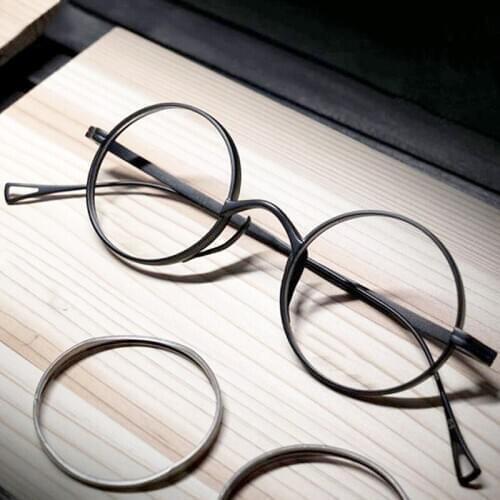 Small Round Designer Titanium Optical Eyeglasses Frames Men Quality Glasses Frame Women Retro Vintage Circle Prescription Simple
