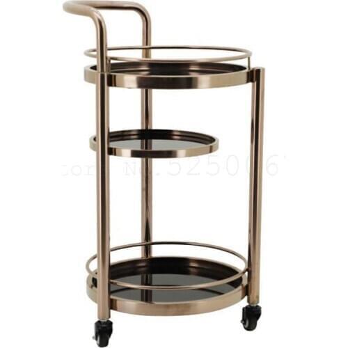Mobile Drinks Trolley Car Service High-end Commercial Hotel Hotel Three Round Tea Car Carts