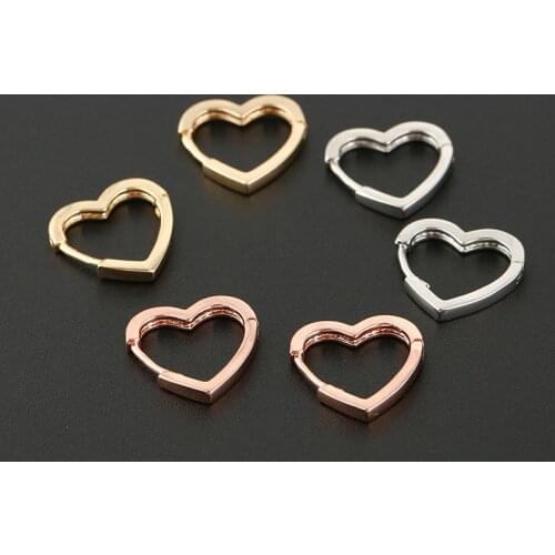 Fashion Earrings For Women 2021 Gold Color Copper Hoop Earrings Charm Metal Heart Hoops Aretes De Mujer Jewelry Brincos Bijoux