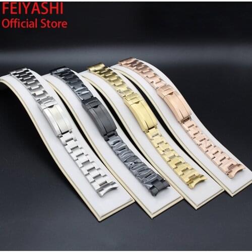 20mm Solid 316L Stainless Steel Mens watches Watchband Bracelet strap Accessories Wristband for submariner daytona 40mm case