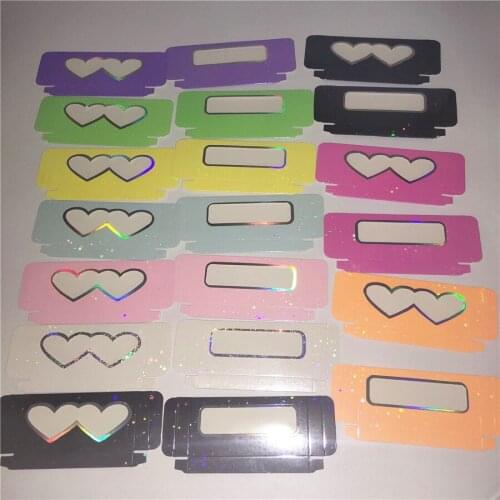 NEW 50/100pcs Empty Eyelashes Packaging Soft Paper Lash Box custom logo Design for 25MM Strip Lashes 3D Mink Lashes Without tray