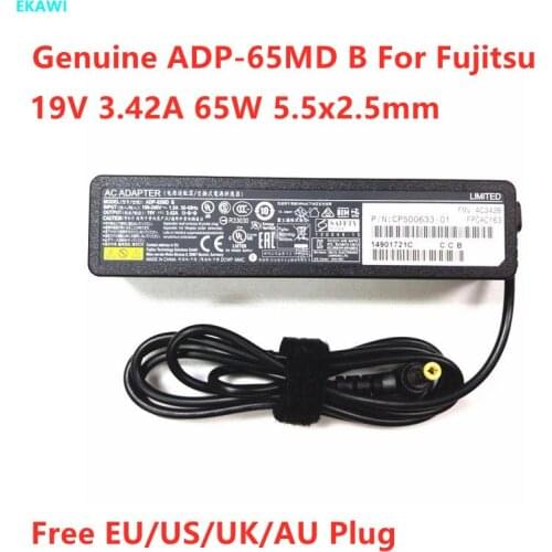 Genuine ADP-65MD B 19V 3.42A 65W ADP-65YH A AC Adapter For Fujitsu Lifebook U554 E753 UH552 U772 C44 Laptop Power Supply Charger