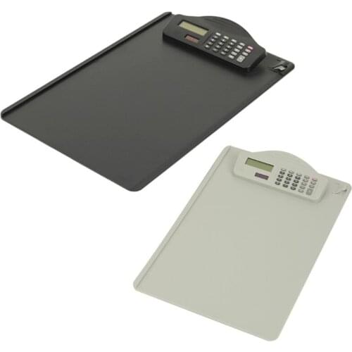 Plastic A4 Clipboard with Calculator Writing Pad File Folders Document Holder